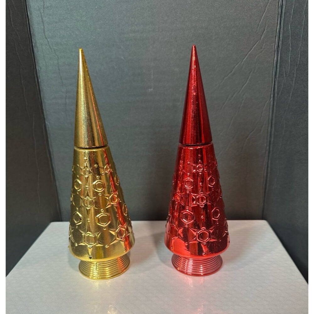 Vintage Avon Christmas Tree Bubble Bath (empty) glass bottles from the 1970s